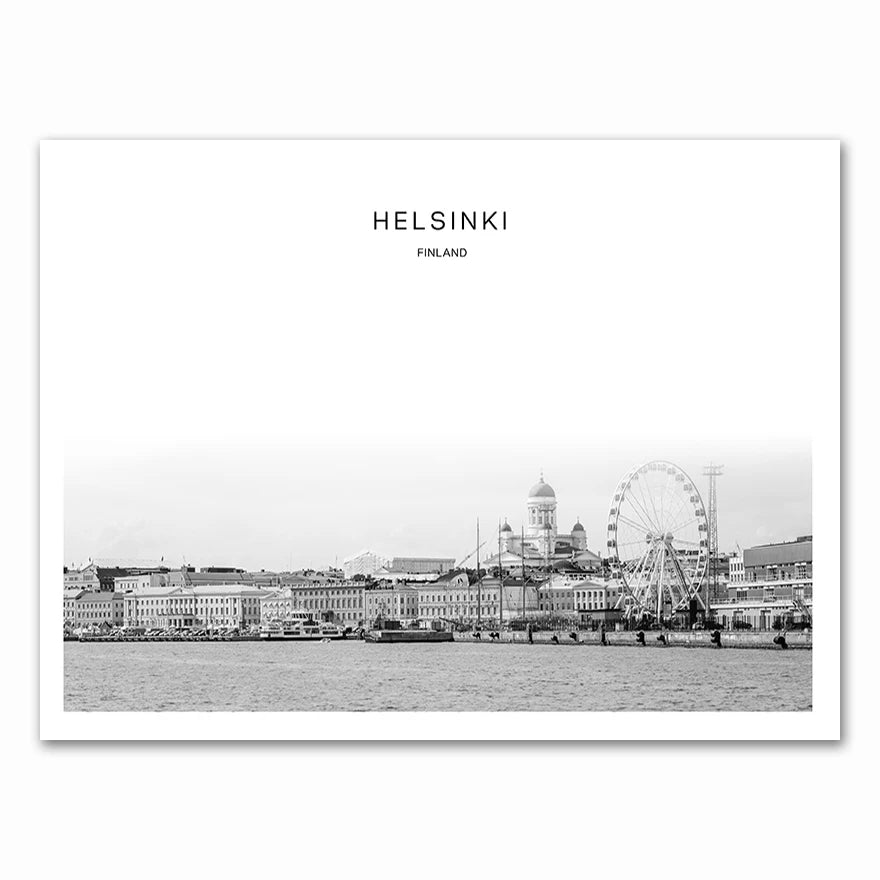 affiche poster ville noir et blanc