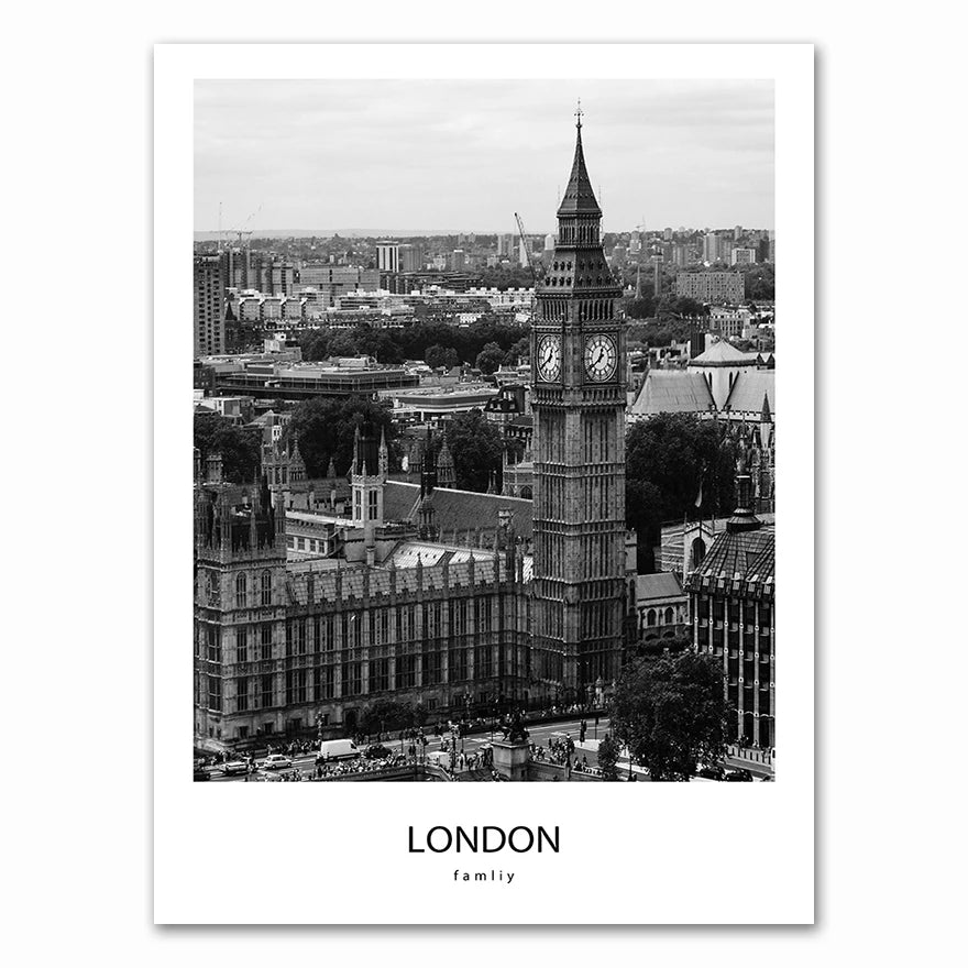 affiche poster ville noir et blanc