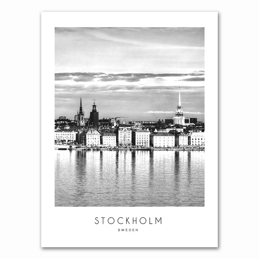 affiche poster ville noir et blanc