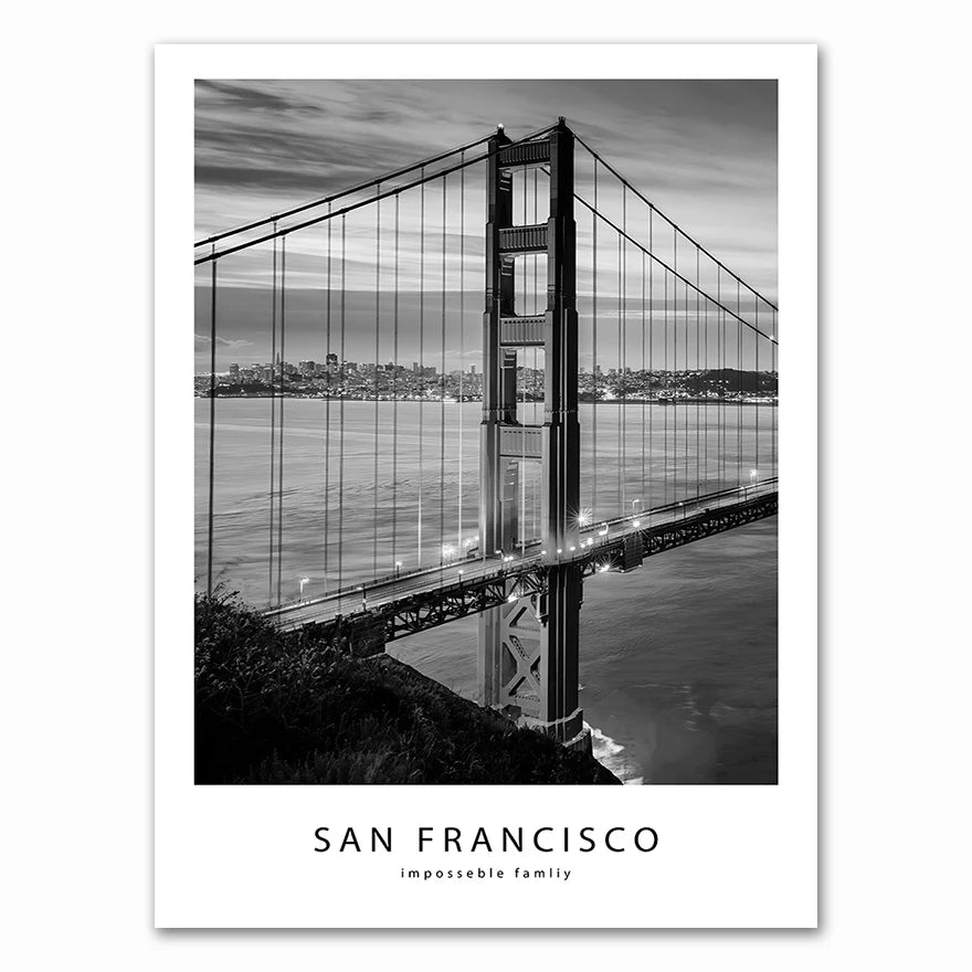 affiche poster ville noir et blanc