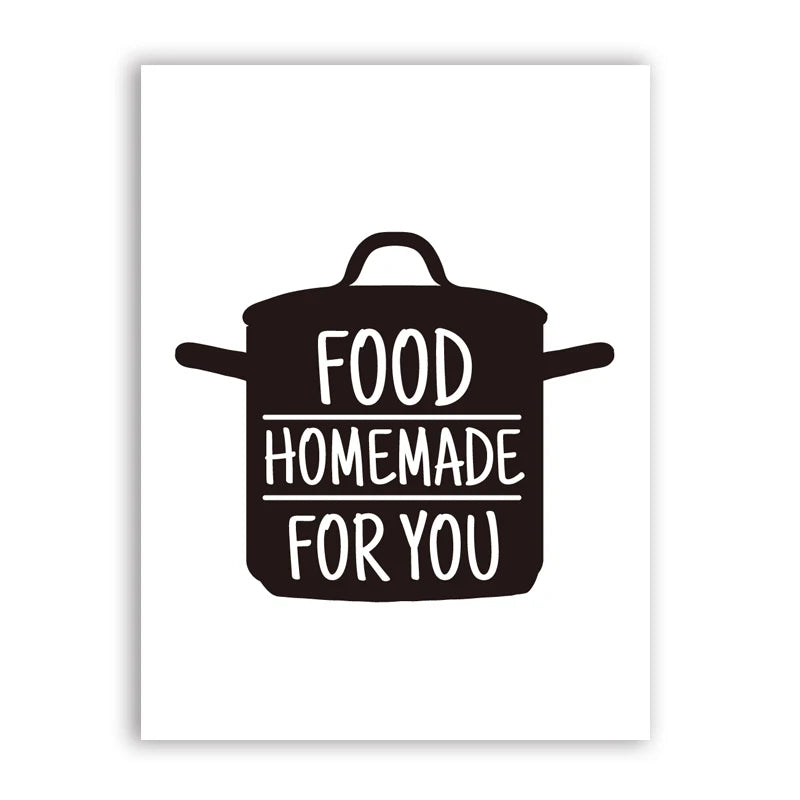 affiche poster noir et blanc cuisine