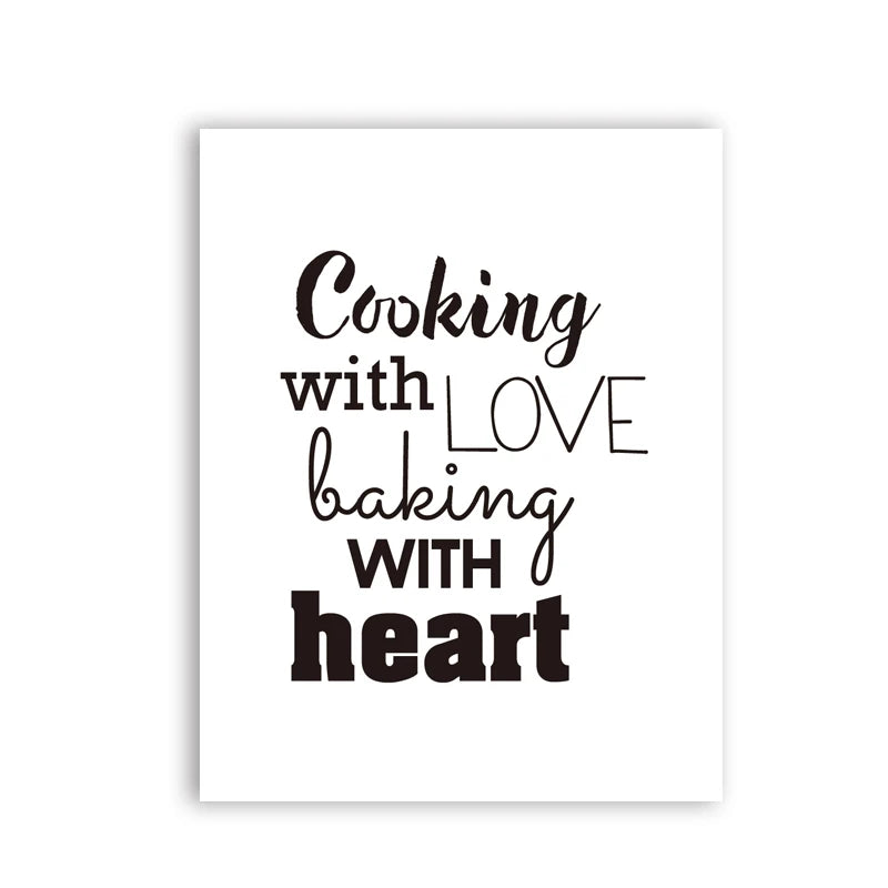 affiche poster noir et blanc cuisine