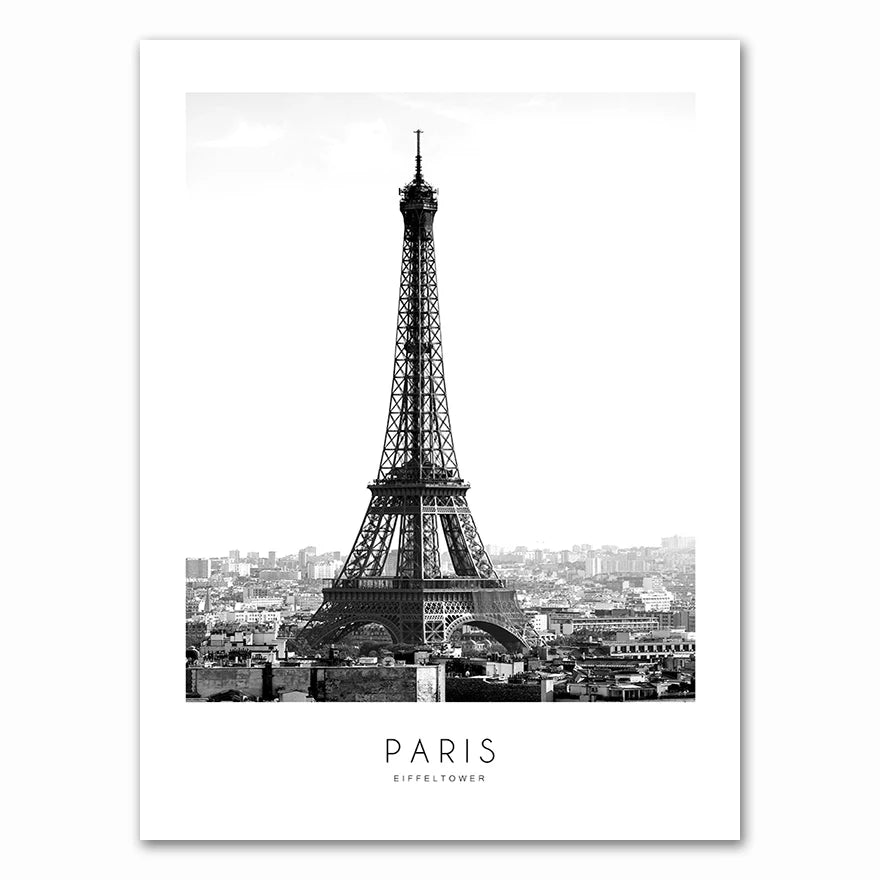 affiche poster ville noir et blanc