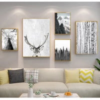 Thumbnail for affiche poster noir et blanc cerf