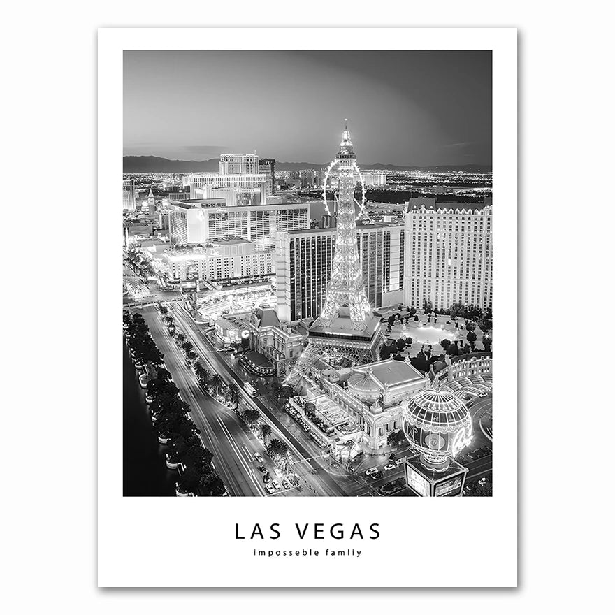 affiche poster ville noir et blanc