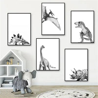 Thumbnail for affiche poster dinosaure noir et blanc-Affiche- affiches-posters.fr