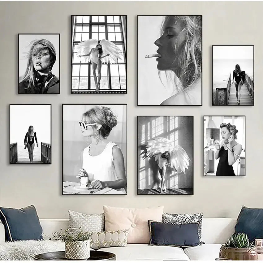 affiche poster noir et blanc design portrait femme-Affiche- affiches-posters.fr