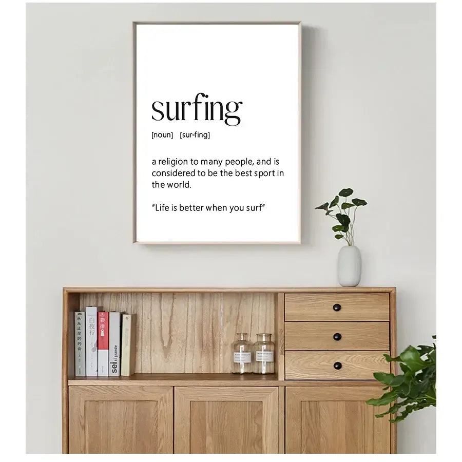 affiche poster noir et blanc surf-Affiche- affiches-posters.fr