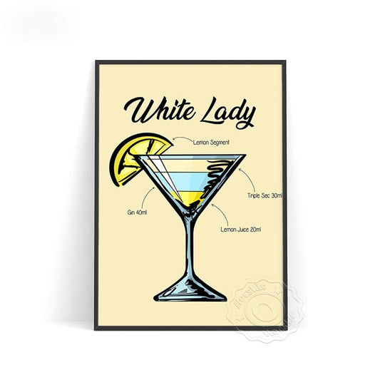 Affiche Cocktail White Lady