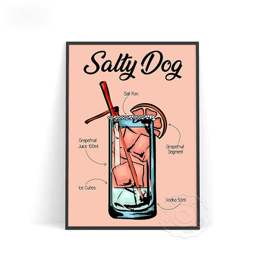 Affiche Cocktail Salty Dog
