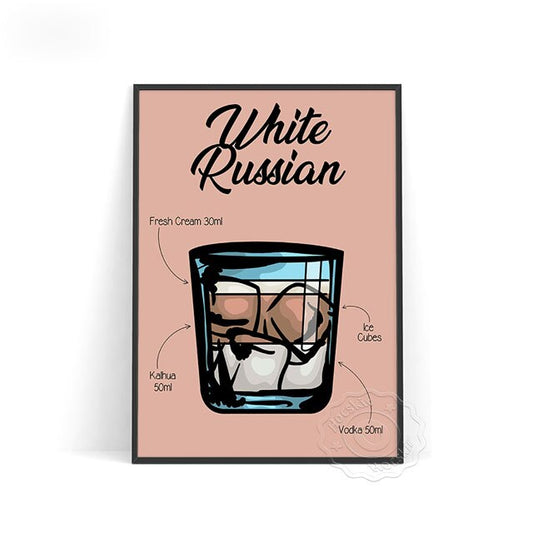 Affiche Cocktail White Russian