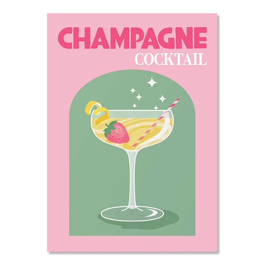 Affiche Cocktail Champagne