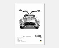 Thumbnail for affiche poster noir et blanc voiture vintage