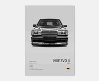 Thumbnail for affiche poster noir et blanc voiture vintage