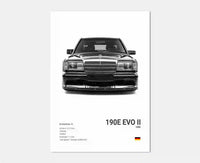 Thumbnail for affiche poster noir et blanc voiture vintage