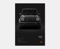 Thumbnail for affiche poster noir et blanc voiture vintage