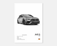 Thumbnail for affiche poster noir et blanc voiture vintage