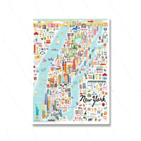 Thumbnail for affiche poster New York carte