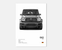 Thumbnail for affiche poster noir et blanc voiture vintage