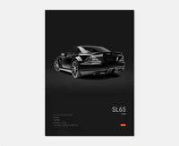 Thumbnail for affiche poster noir et blanc voiture vintage