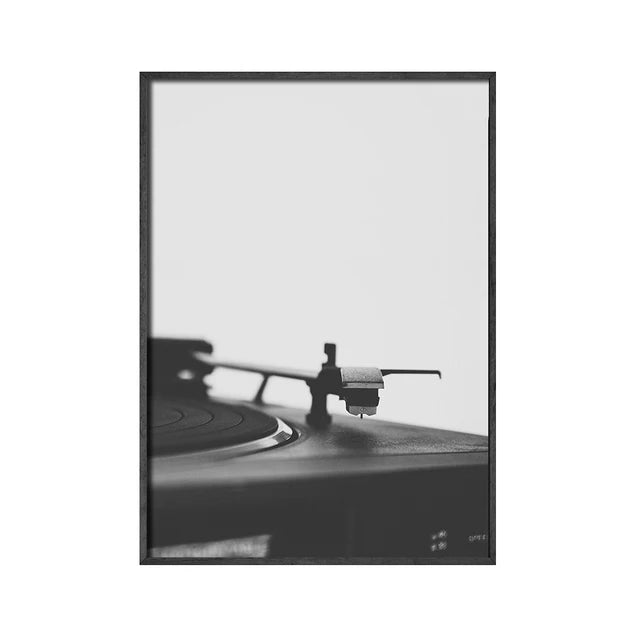 affiche poster noir et blanc disque musique
