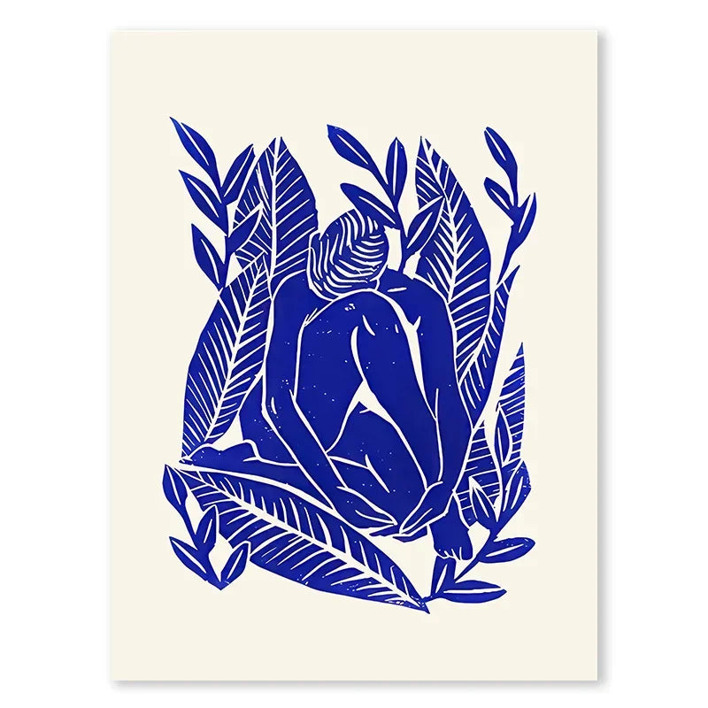 affiche poster art deco bleu marine