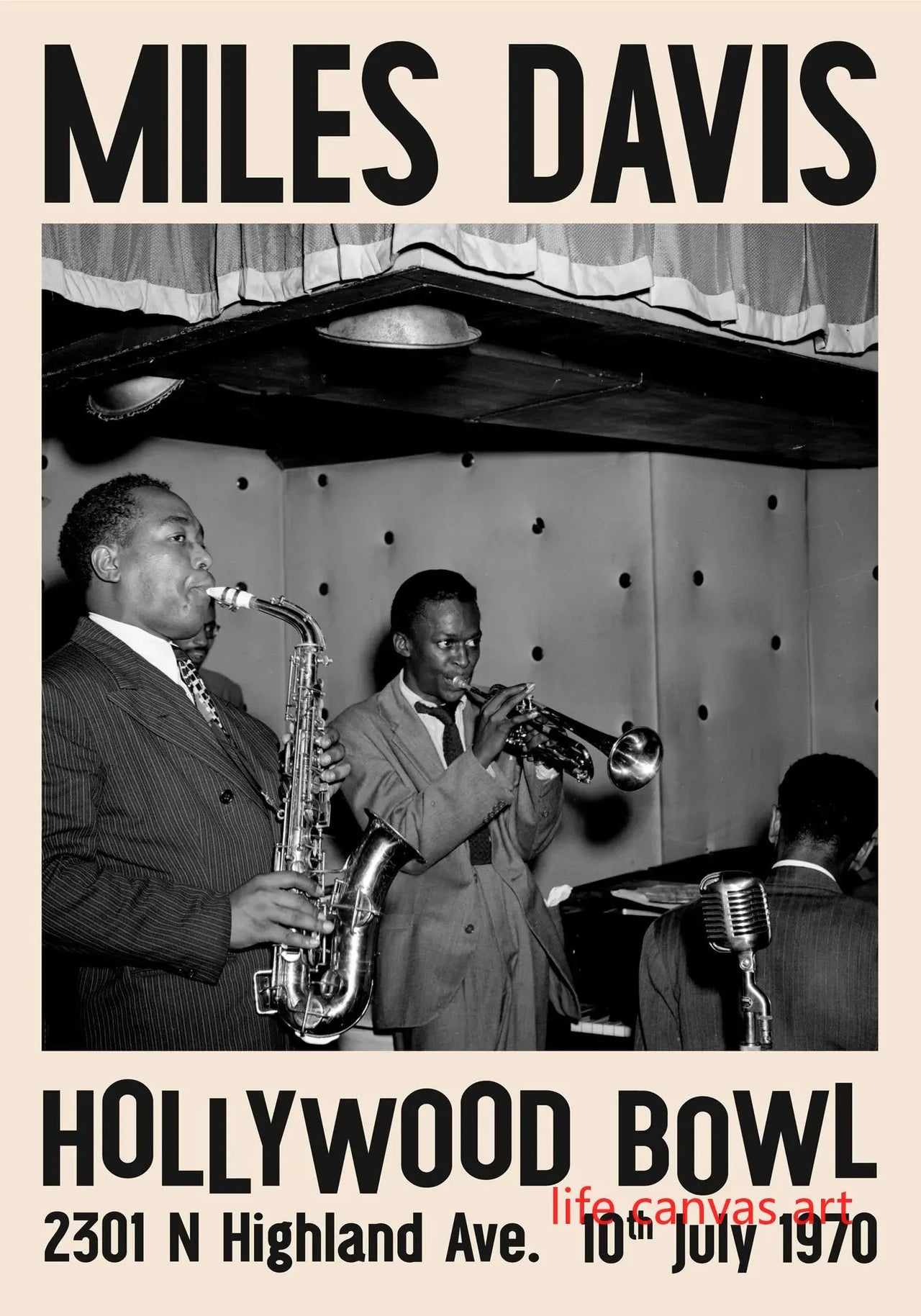 affiche poster noir et blanc jazz