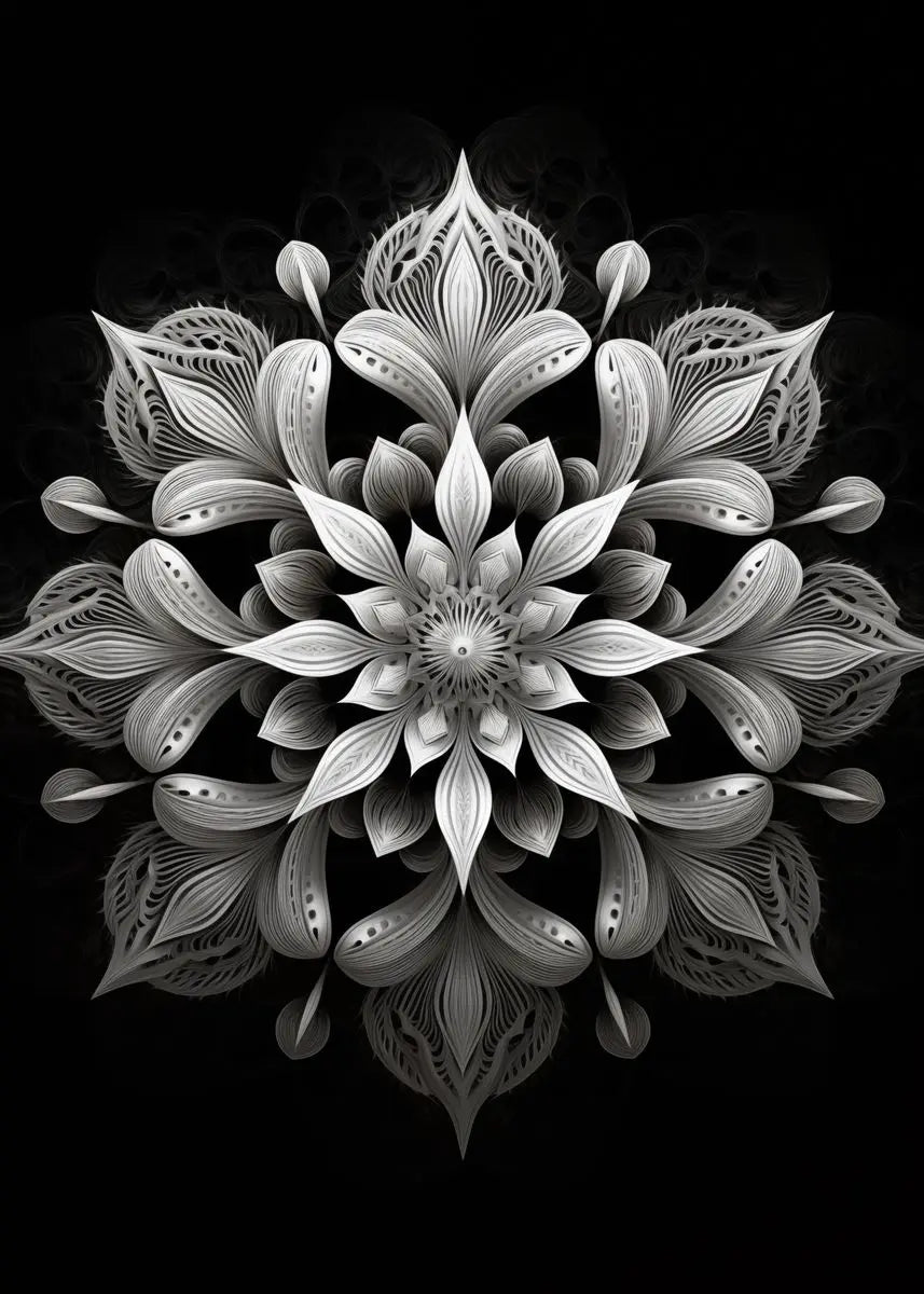 affiches poster mandala noir et blanc
