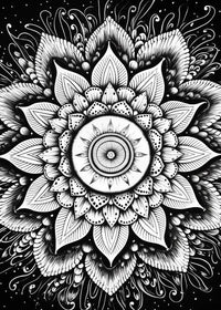 Thumbnail for affiches poster mandala noir et blanc