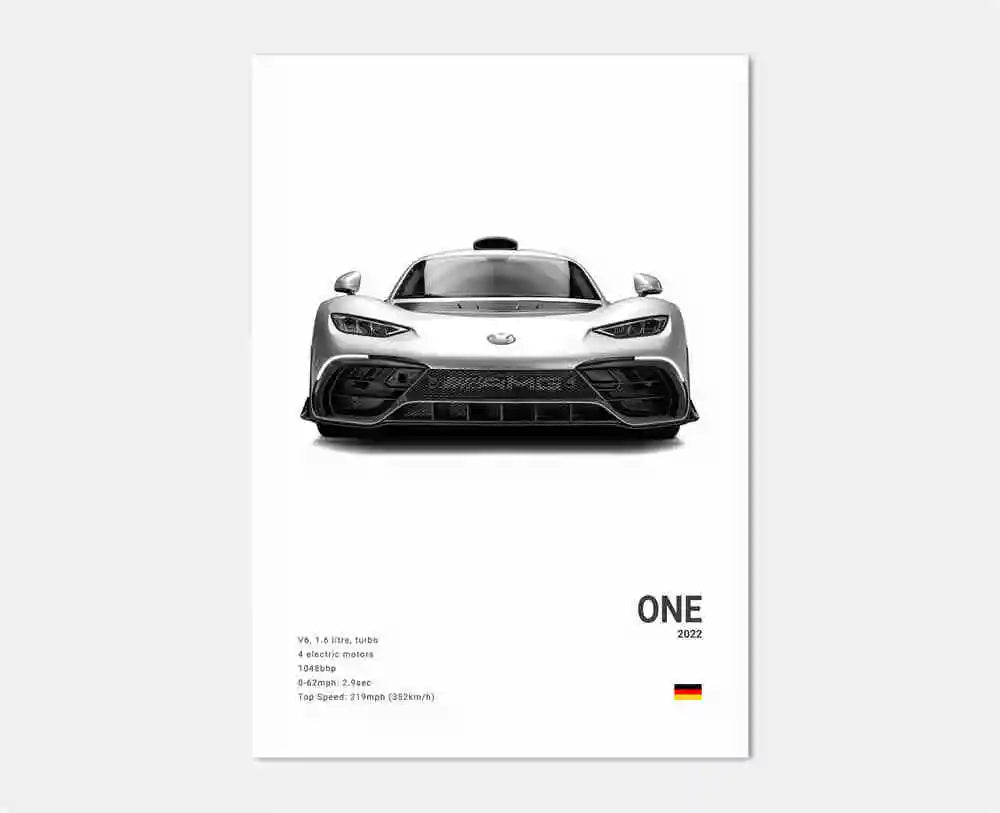 affiche poster noir et blanc voiture vintage