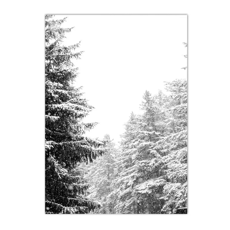 affiche poster montagne noir et blanc