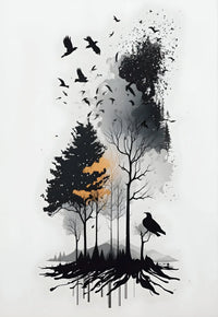 Thumbnail for affiche poster noir et blanc arbre