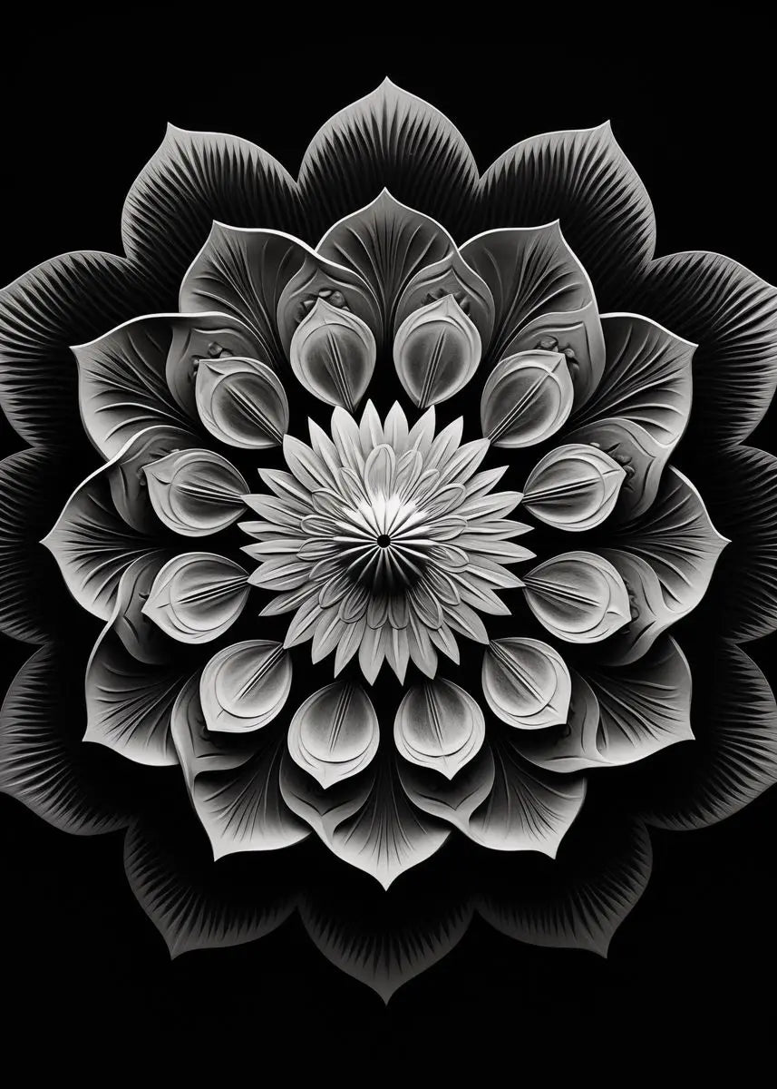 affiches poster mandala noir et blanc