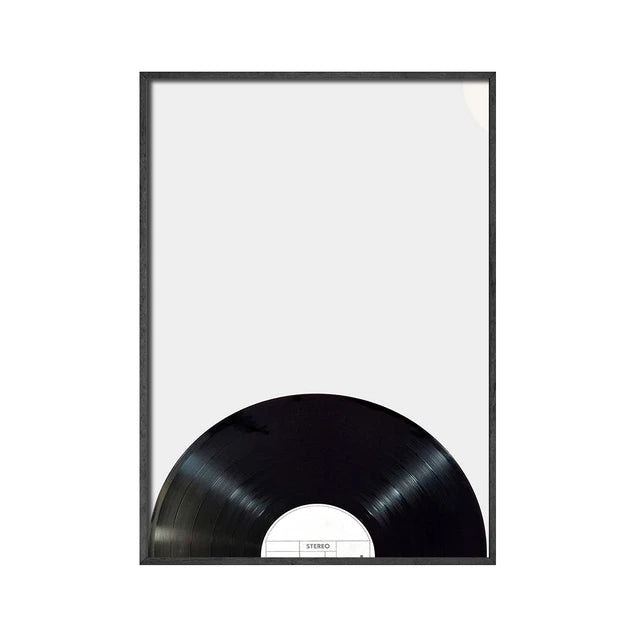 affiche poster noir et blanc disque musique