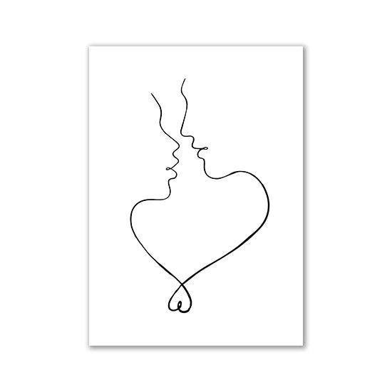affiche poster noir et blanc amour