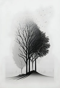 Thumbnail for affiche poster noir et blanc arbre