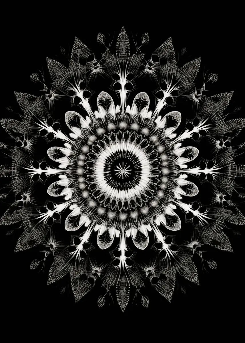 affiches poster mandala noir et blanc