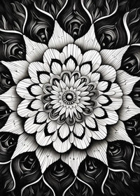 Thumbnail for affiches poster mandala noir et blanc