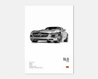 Thumbnail for affiche poster noir et blanc voiture vintage