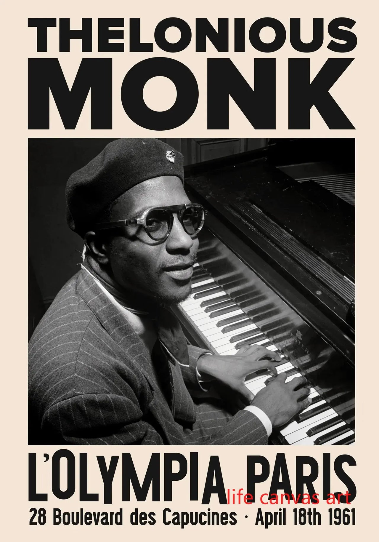 affiche poster noir et blanc jazz