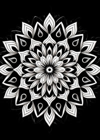 Thumbnail for affiches poster mandala noir et blanc
