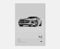 Thumbnail for affiche poster noir et blanc voiture vintage
