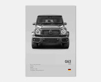 Thumbnail for affiche poster noir et blanc voiture vintage