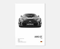 Thumbnail for affiche poster noir et blanc voiture vintage