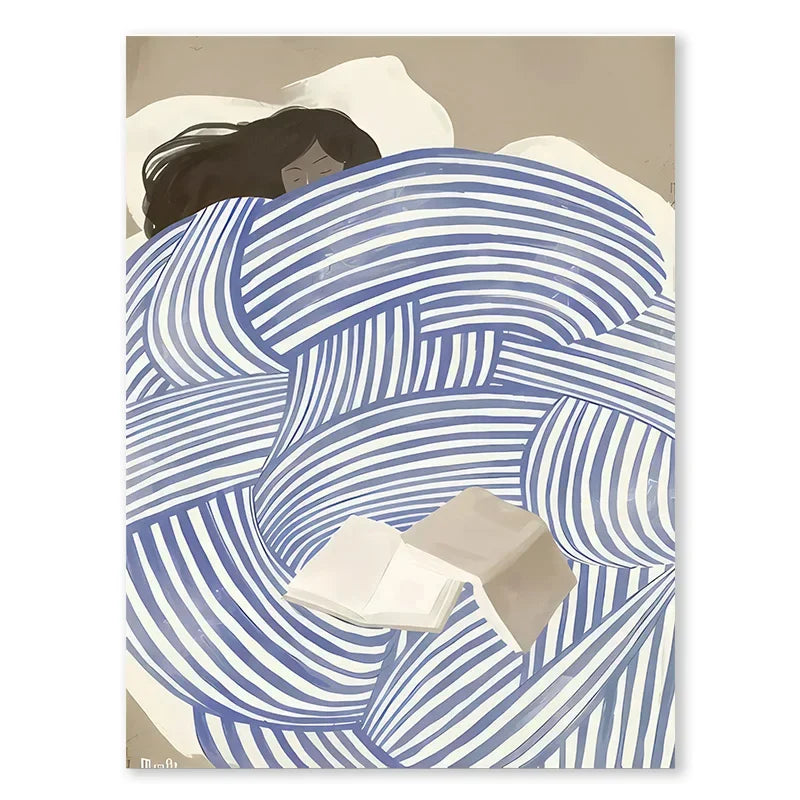 affiche poster art deco bleu marine