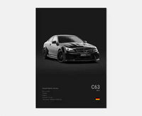 Thumbnail for affiche poster noir et blanc voiture vintage
