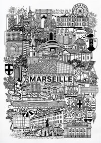 Thumbnail for Affiche Dessin de Marseille-Affiche- affiches-posters.fr