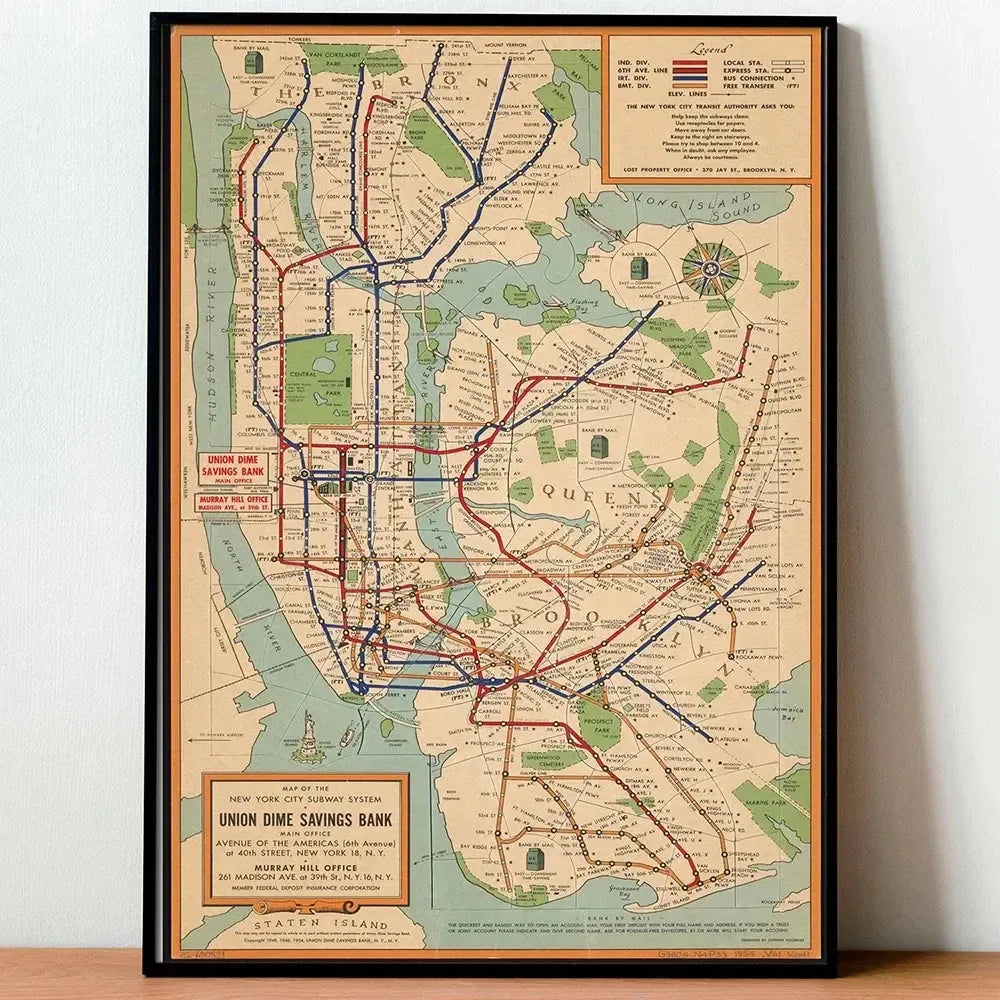 affiche poster New York plan de métro art-Affiche- affiches-posters.fr