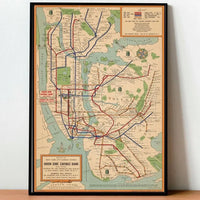 Thumbnail for affiche poster New York plan de métro art-Affiche- affiches-posters.fr