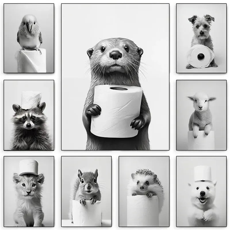 affiche poster noir et blanc animaux-Affiche- affiches-posters.fr
